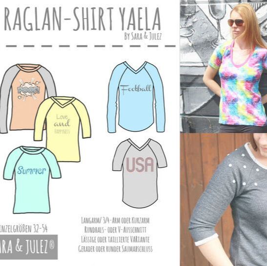 Schnittmuster Raglan-Shirt Yaela von Sara & Julez bei Pattarina