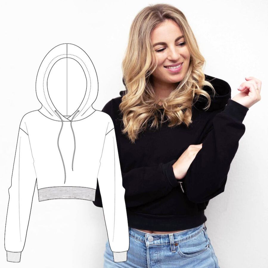 Pattarina Schnittmuster: Cropped Hoodie von Make it yours